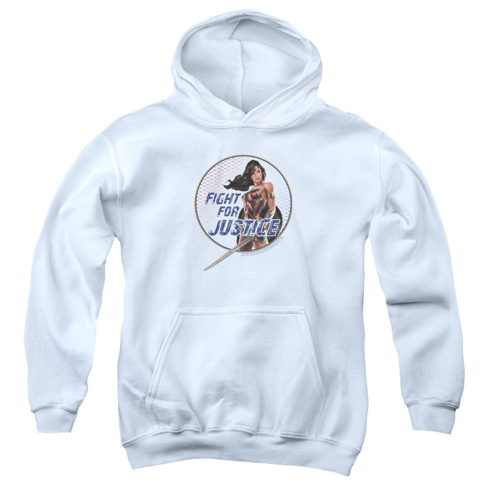 Wonder Woman Movie Fight For Justice Kids Youth Hoodie White Officially Licensed