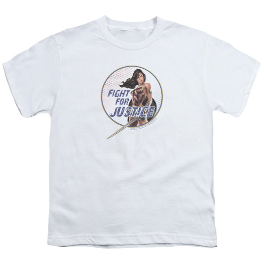 Wonder Woman Movie Fight For Justice Kids Youth T Shirt White Officially Licensed