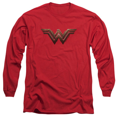 Wonder Woman Movie Wonder Woman Logo Mens Long Sleeve Shirt Red Officially Licensed