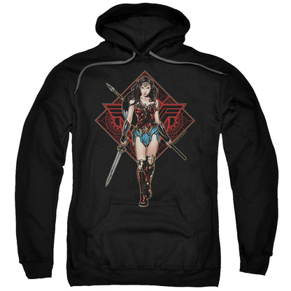 Wonder Woman Movie Warrior Mens Hoodie Black Officially Licensed