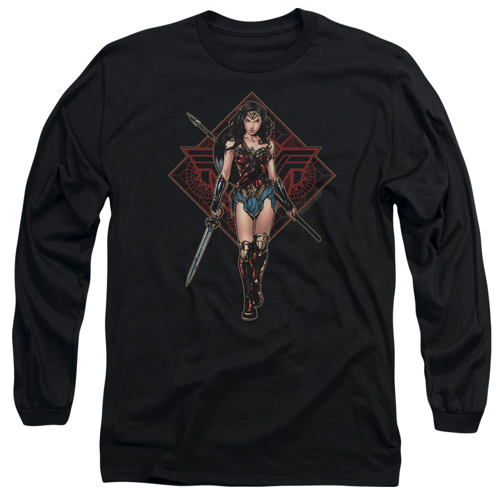 Wonder Woman Movie Warrior Mens Long Sleeve Shirt Black Officially Licensed