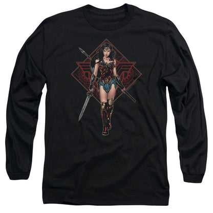 Wonder Woman Movie Warrior Mens Long Sleeve Shirt Black Officially Licensed