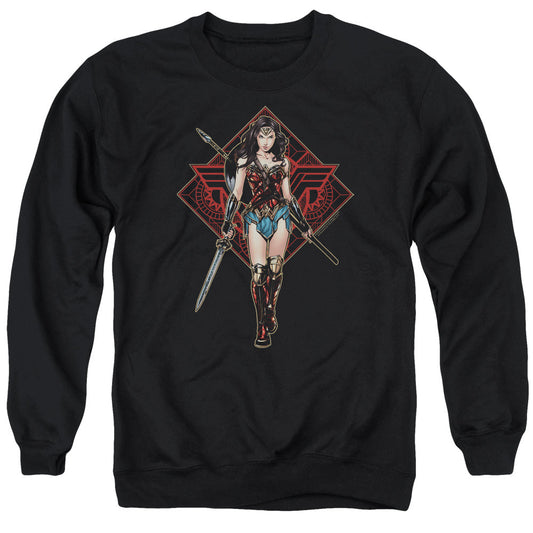 Wonder Woman Movie Warrior Mens Crewneck Sweatshirt Black Officially Licensed