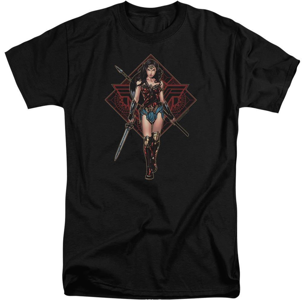 Wonder Woman Movie Warrior Mens Tall T Shirt Black Officially Licensed