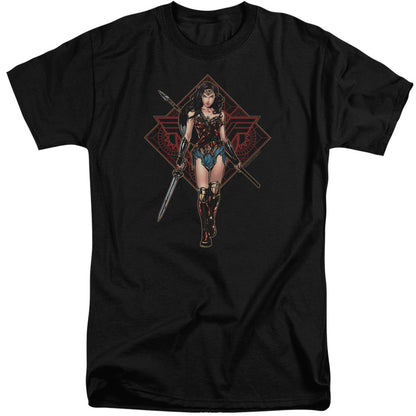 Wonder Woman Movie Warrior Mens Tall T Shirt Black Officially Licensed