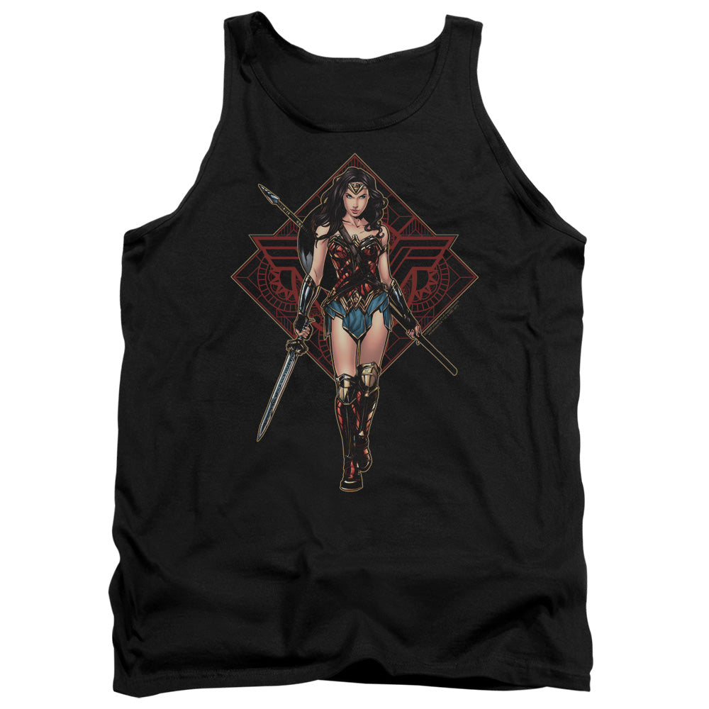 Wonder Woman Movie Warrior Mens Tank Top Shirt Black Officially Licensed