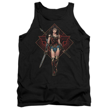 Wonder Woman Movie Warrior Mens Tank Top Shirt Black Officially Licensed