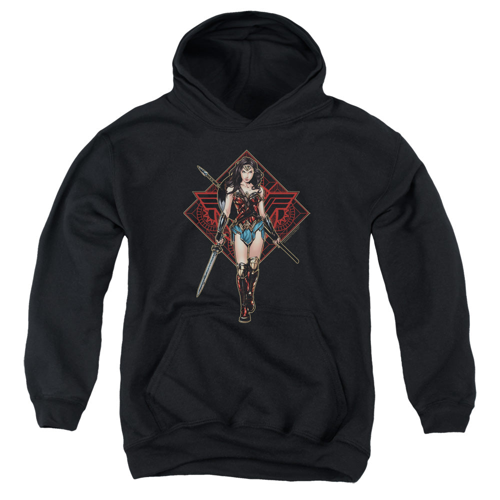 Wonder Woman Movie Warrior Kids Youth Hoodie Black Officially Licensed