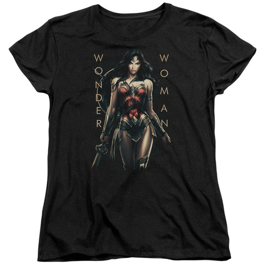 Wonder Woman Movie Armed And Dangerous Womens T Shirt Black Officially Licensed