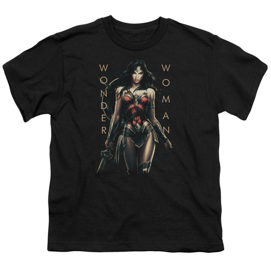 Wonder Woman Movie Armed And Dangerous Kids Youth T Shirt Black Officially Licensed