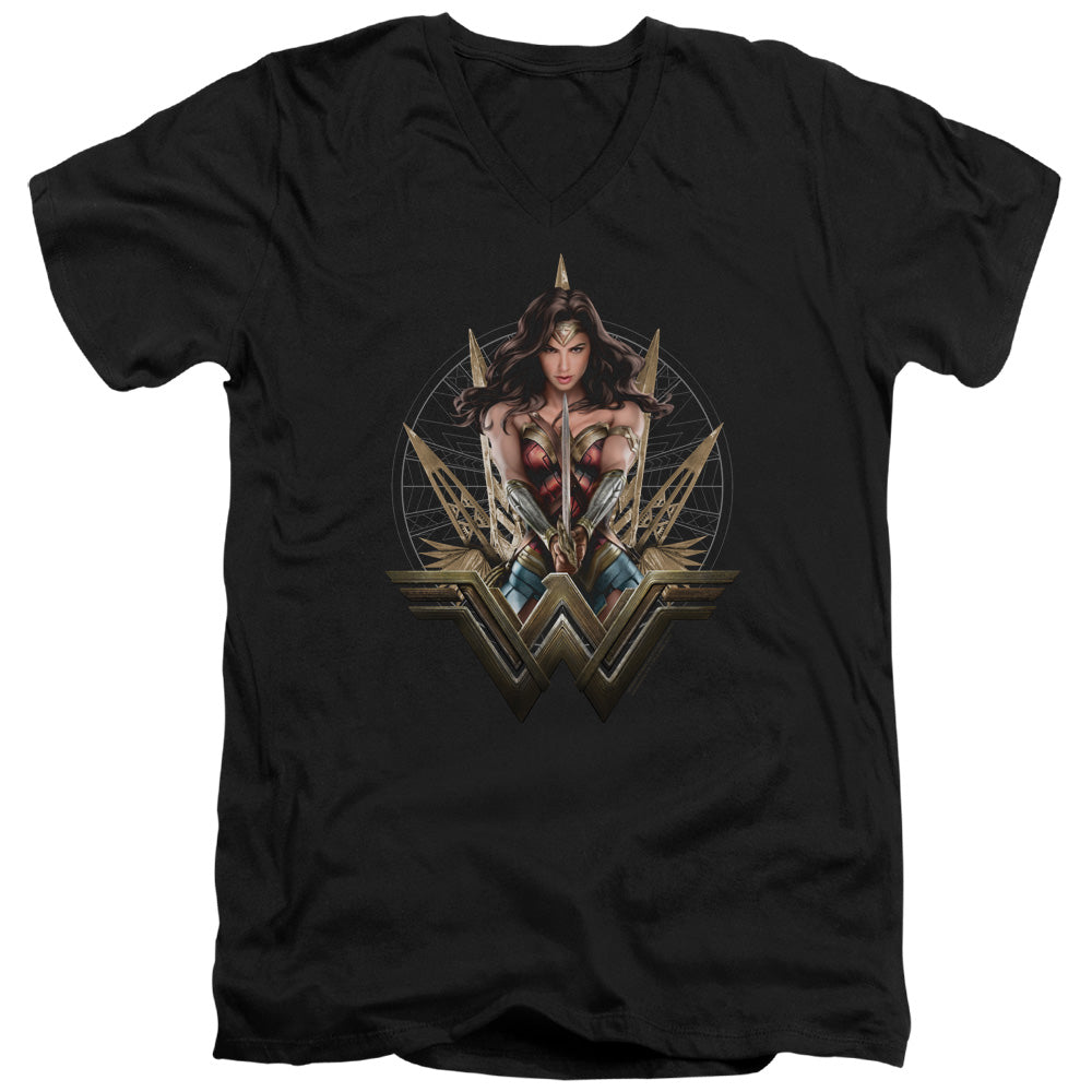 Wonder Woman Movie Wonder Blades Mens Slim Fit V-Neck T Shirt Black Officially Licensed