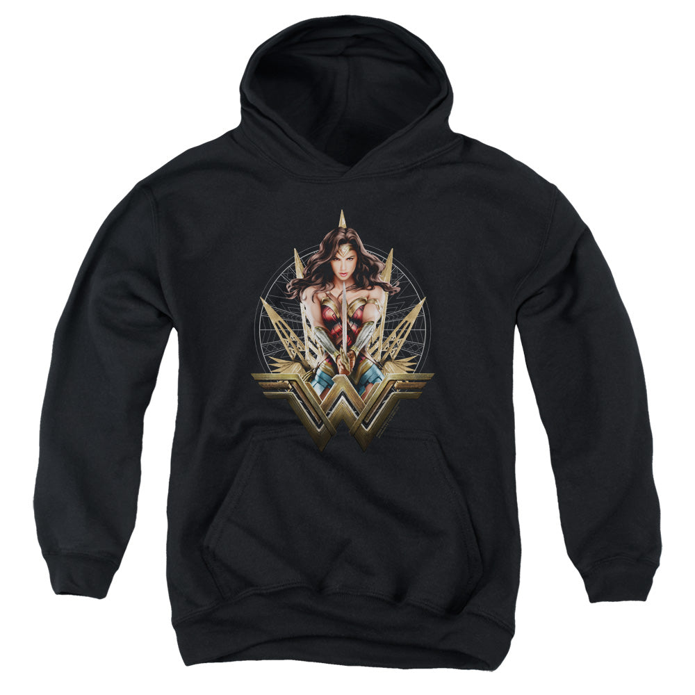 Wonder Woman Movie Wonder Blades Kids Youth Hoodie Black Officially Licensed