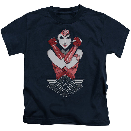 Wonder Woman Movie Amazon Juvenile Kids Youth T Shirt Navy Blue Officially Licensed
