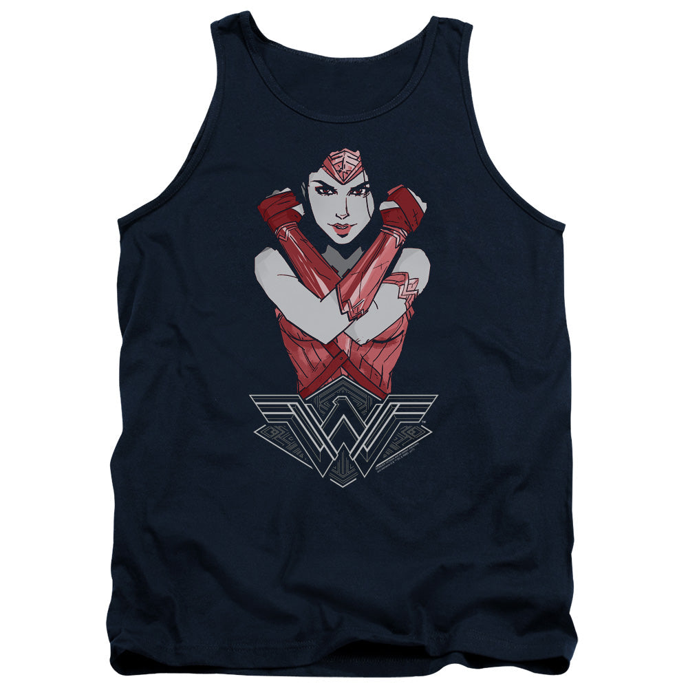 Wonder Woman Movie Amazon Mens Tank Top Shirt Navy Blue Officially Licensed