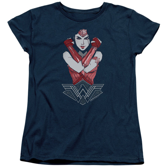Wonder Woman Movie Amazon Womens T Shirt Navy Blue Officially Licensed