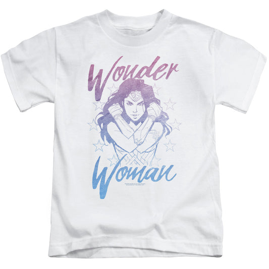 Wonder Woman Movie Retro Stance Juvenile Kids Youth T Shirt White Officially Licensed