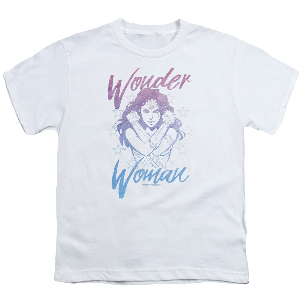 Wonder Woman Movie Retro Stance Kids Youth T Shirt White Officially Licensed