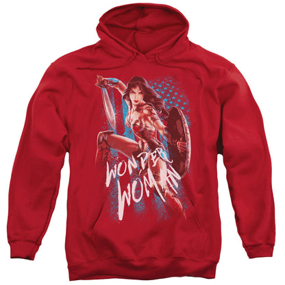 Wonder Woman Movie American Hero Mens Hoodie Red Officially Licensed