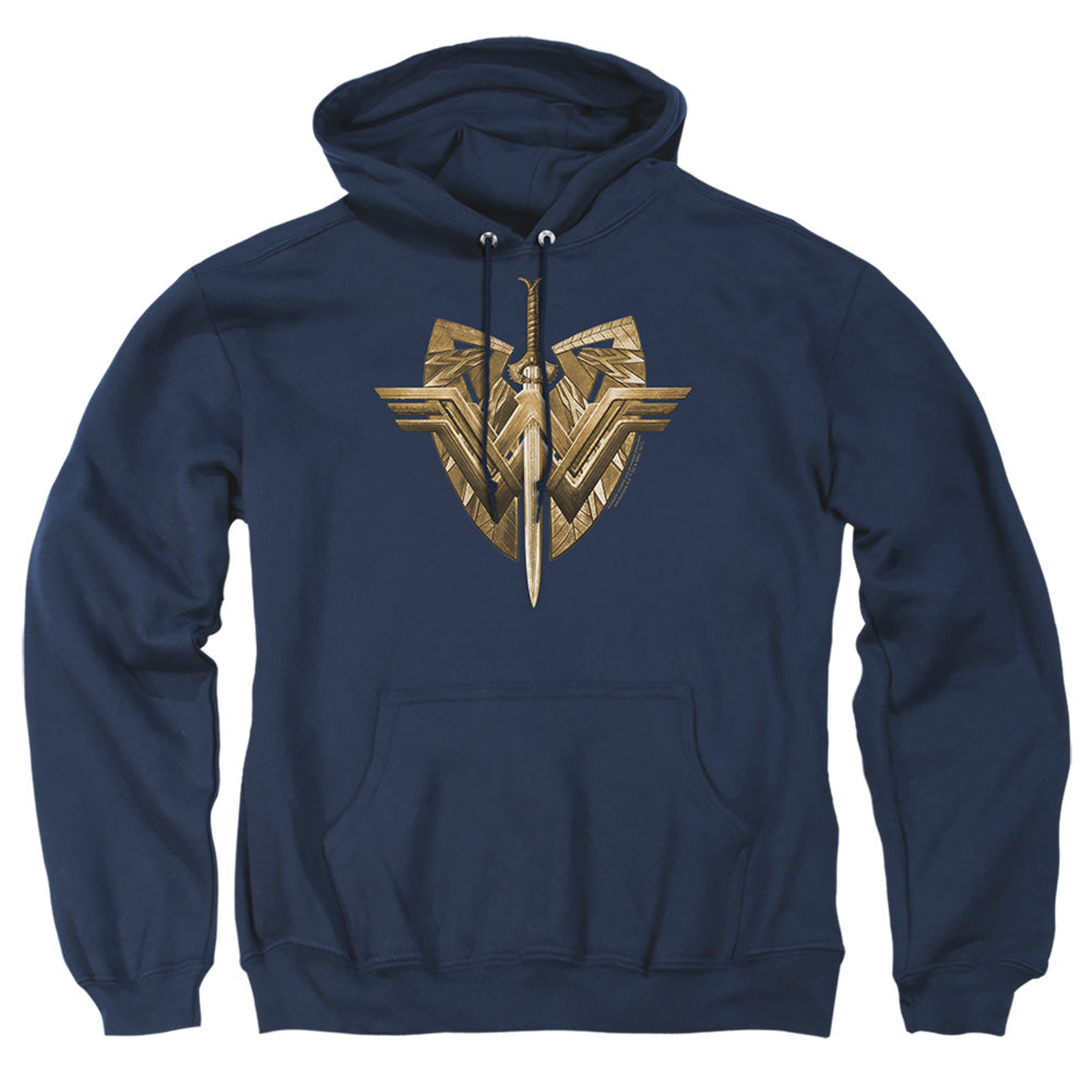 Wonder Woman Movie Sword Emblem Mens Hoodie Navy Officially Licensed