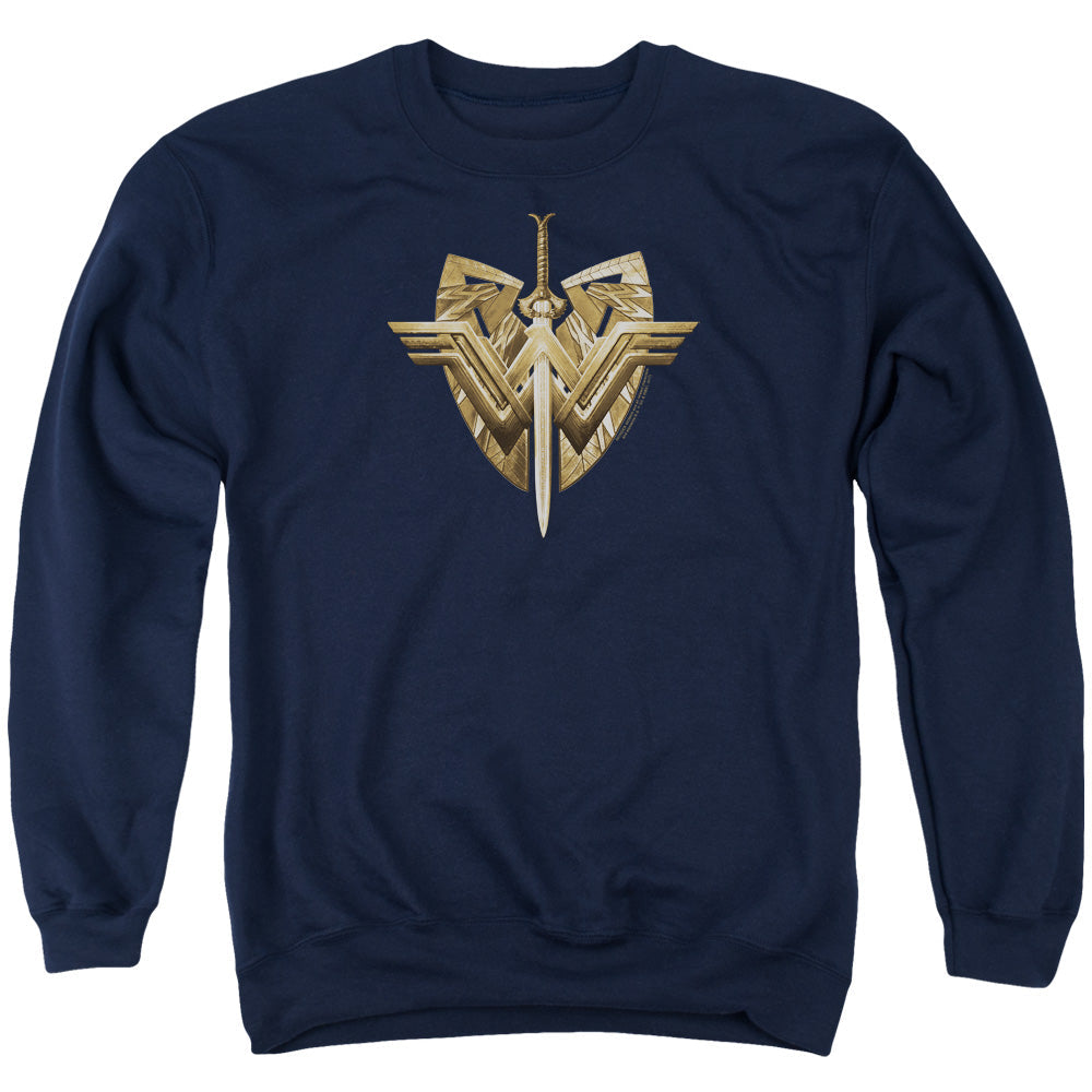 Wonder Woman Movie Sword Emblem Mens Crewneck Sweatshirt Navy Officially Licensed