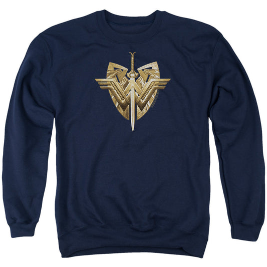 Wonder Woman Movie Sword Emblem Mens Crewneck Sweatshirt Navy Officially Licensed