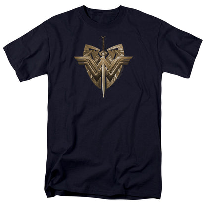 Wonder Woman Movie Sword Emblem Mens T Shirt Navy Officially Licensed