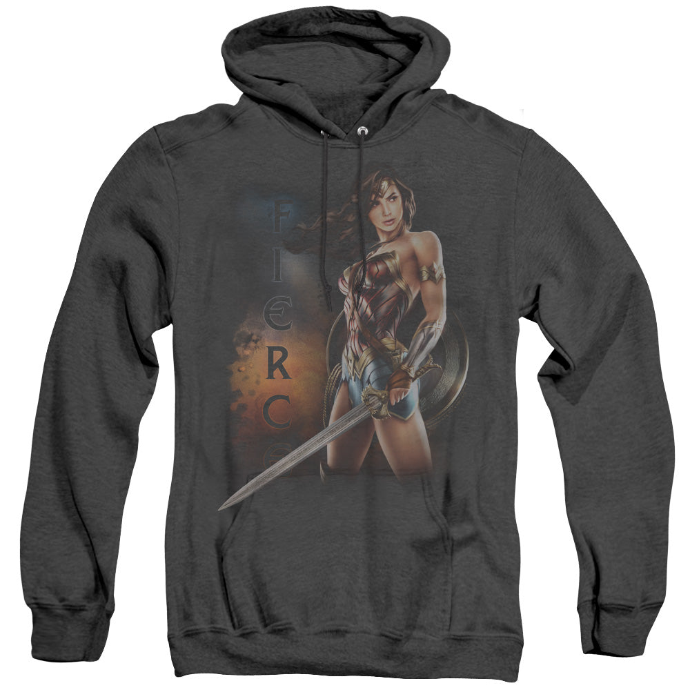 Wonder Woman Movie Fierce Heather Mens Hoodie Black Officially Licensed