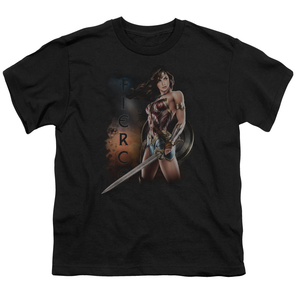 Wonder Woman Movie Fierce Kids Youth T Shirt Black Officially Licensed