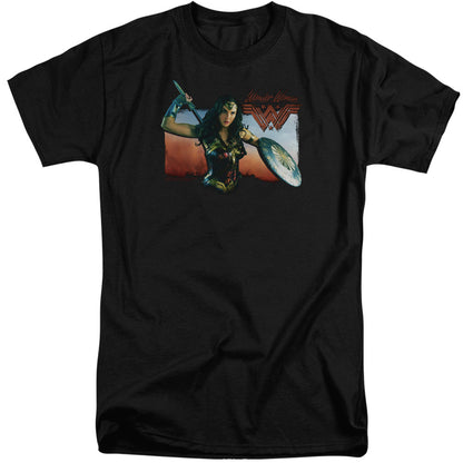 Wonder Woman Movie Warrior Woman Mens Tall T Shirt Black Officially Licensed