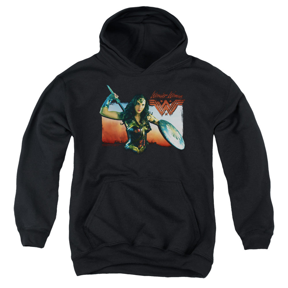 Wonder Woman Movie Warrior Woman Kids Youth Hoodie Black Officially Licensed