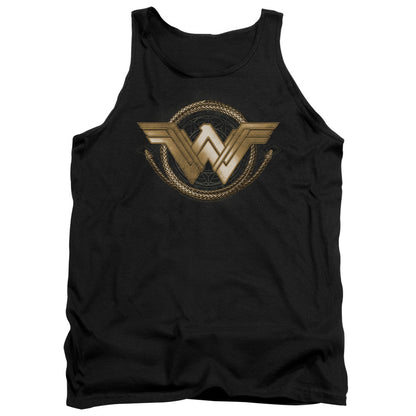 Wonder Woman Movie Lasso Logo Mens Tank Top Shirt Black Officially Licensed