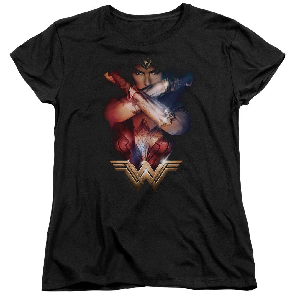 Wonder Woman Movie Arms Crossed Womens T Shirt Black Officially Licensed