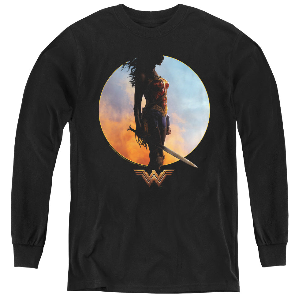 Wonder Woman Movie Wisdom And Wonder Long Sleeve Kids Youth T Shirt Black Officially Licensed
