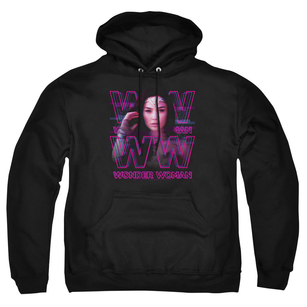 Wonder Woman 84 Vaporwave Wonder Woman Mens Hoodie Black Officially Licensed