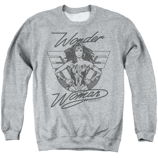 Wonder Woman 84 Determined Wonder Mens Crewneck Sweatshirt Athletic Heather Officially Licensed