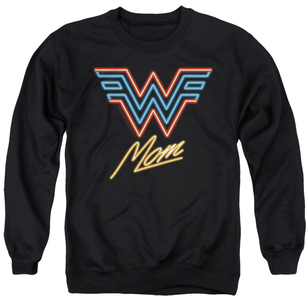 Wonder Woman 84 Wonder Mom Neon Mens Crewneck Sweatshirt Black Officially Licensed