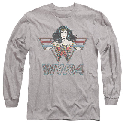 Wonder Woman 84 In Symbol Mens Long Sleeve Shirt Athletic Heather Officially Licensed