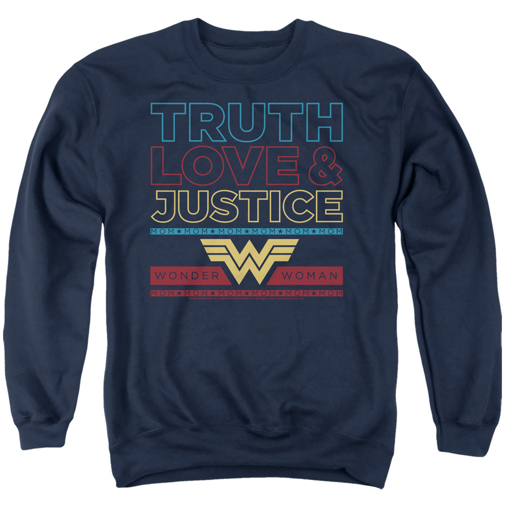 Wonder Woman 84 Truth Love Justice Mens Crewneck Sweatshirt Navy Officially Licensed