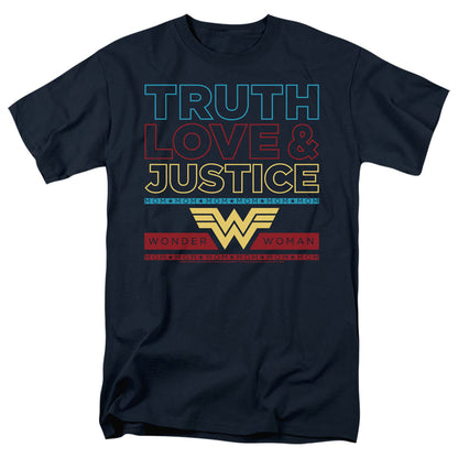 Wonder Woman 84 Truth Love Justice Mens T Shirt Navy Officially Licensed