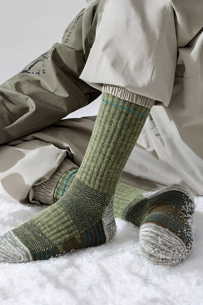 Mid-Calf Wool Outdoor Socks for Hiking, Skiing & Mountaineering