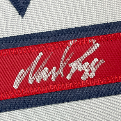 Framed Autographed/Signed Wade Boggs 35x39 Boston Grey Baseball Jersey JSA COA