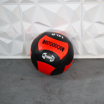 Medicine Ball / Wall Ball - Muscle D Fitness - Heavy Duty Stitching - Multi-Panel Design - 14" Diameter