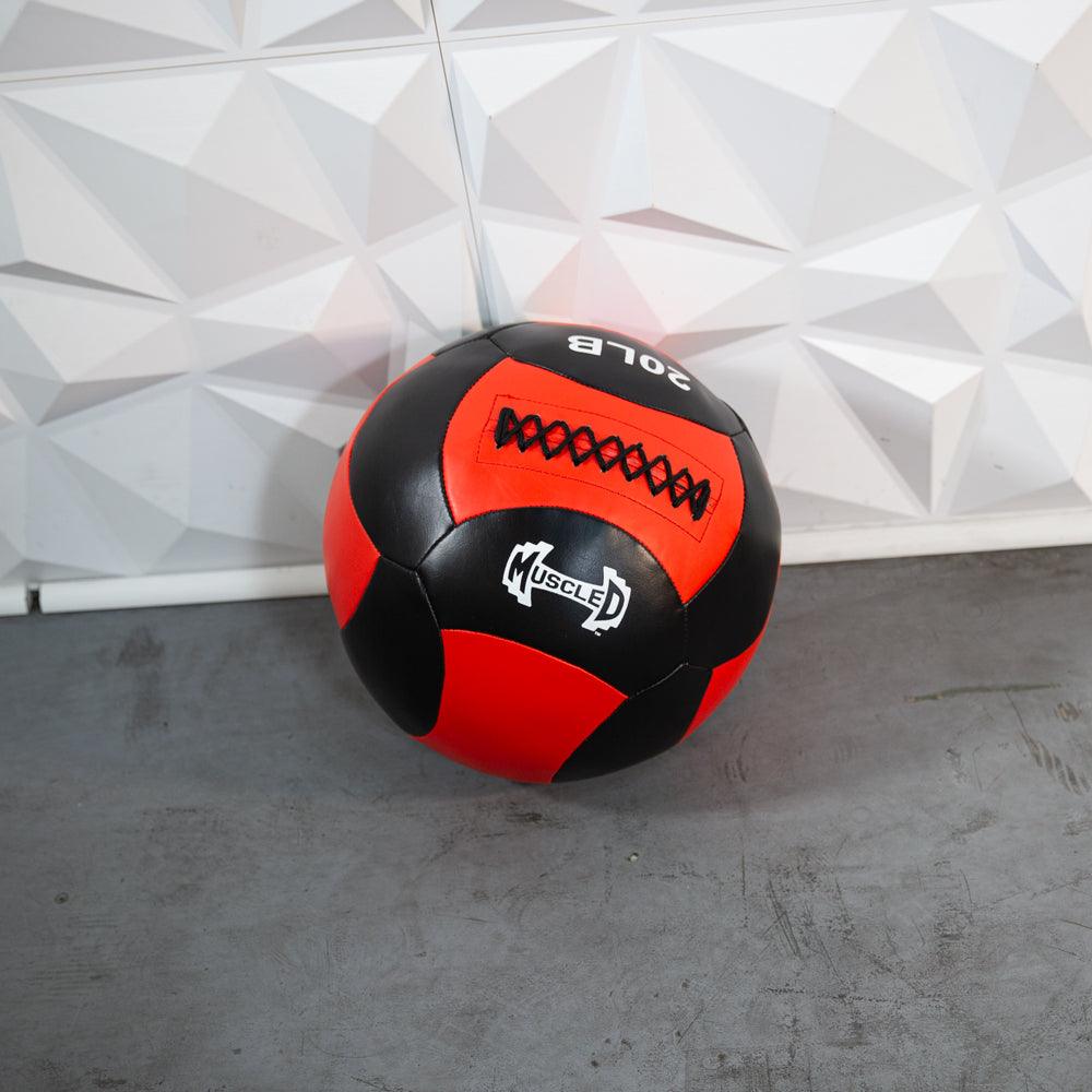 Medicine Ball / Wall Ball - Muscle D Fitness - Heavy Duty Stitching - Multi-Panel Design - 14" Diameter