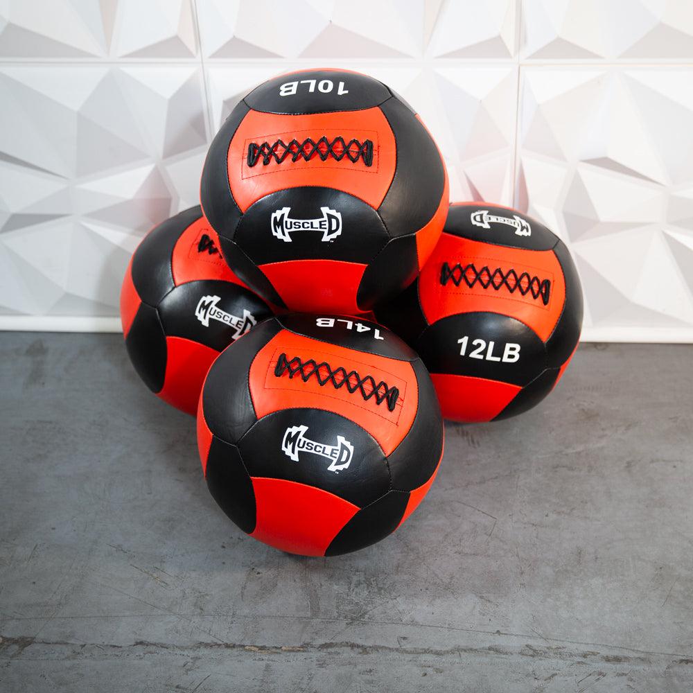 Medicine Ball / Wall Ball - Muscle D Fitness - Heavy Duty Stitching - Multi-Panel Design - 14" Diameter