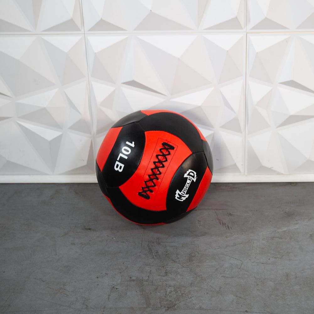 Medicine Ball / Wall Ball - Muscle D Fitness - Heavy Duty Stitching - Multi-Panel Design - 14" Diameter