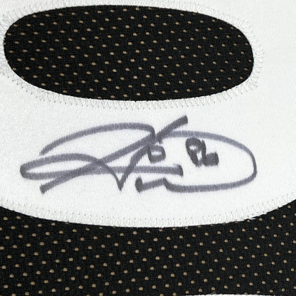 Framed Autographed/Signed Hines Ward 35x39 Pittsburgh Black Football Jersey JSA COA