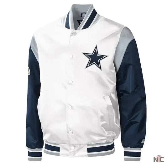 Warm-Up Pitch Dallas Cowboys Varsity Satin Jacket