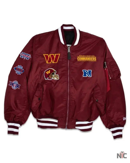 Washington Commanders Burgundy MA-1 Jacket