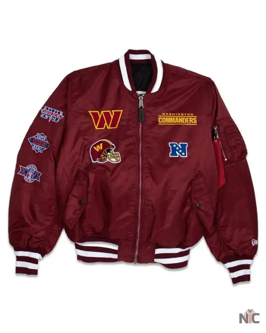 Washington Commanders Burgundy MA-1 Jacket