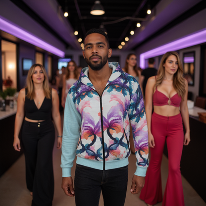 Watercolor Orchid Unisex Zip Hoodie